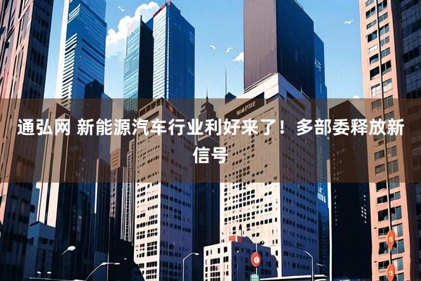 通弘网 新能源汽车行业利好来了！多部委释放新信号